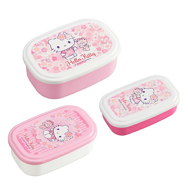 楽天市場】お弁当箱 シール容器 3個入 入れ子式 ハローキティ サクラ