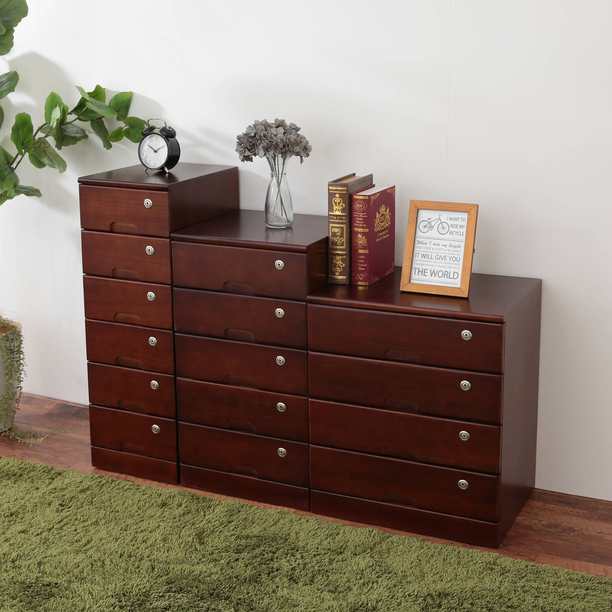 楽天市場】チェスト 幅36cm 5段 桐製 鍵付き 隠しキャスター （ 桐