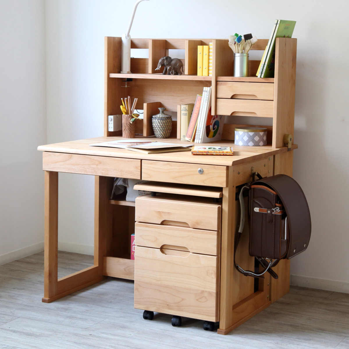 楽天市場】学習机 シンプル 幅100cm 奥行55cm 引出し付 レオ （ デスク