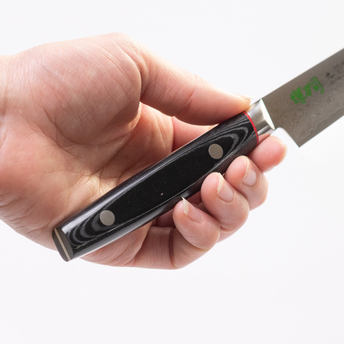 楽天市場】ペティナイフ 12cm 九間丁 ダマスカス鋼割込 黒マイカルタ