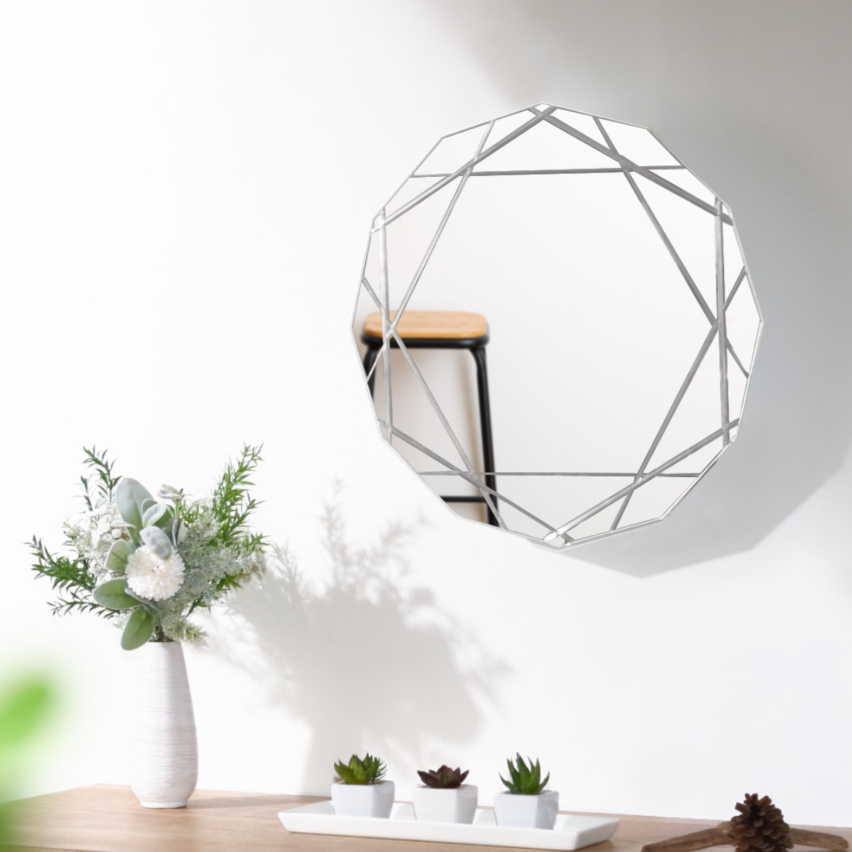 楽天市場】ミラー 壁掛け 46.5×46.5cm ウォールミラー モーデン （ 鏡