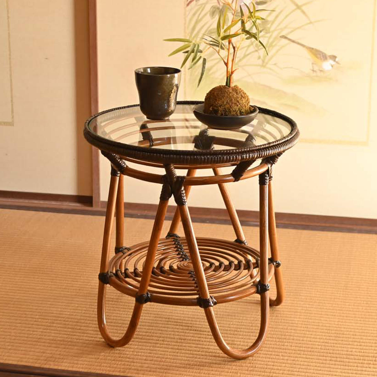 楽天市場】kazama ラタンテーブルの通販