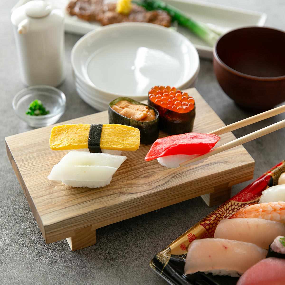 楽天市場】寿司下駄 L 22cm SUSHIGETA 天然木 （ 寿司盛り台 寿司ゲタ