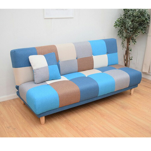 楽天市場】パッチワーク ソファベッド 三人掛けソファ ベッド