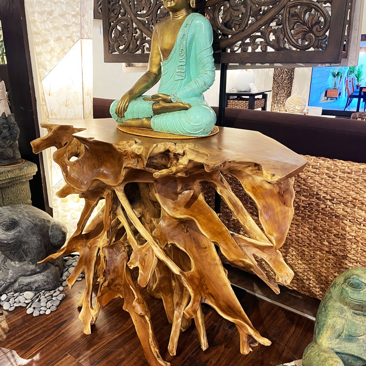 楽天市場】切り株 テーブル アジアン家具 チーク材 チーク 無垢材