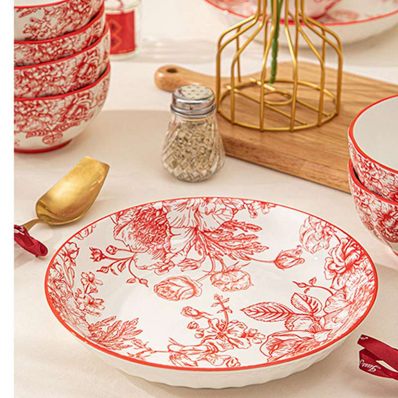 楽天市場】食器 赤薔薇 碗皿セット 小花柄 ギフトボックス付き 白赤