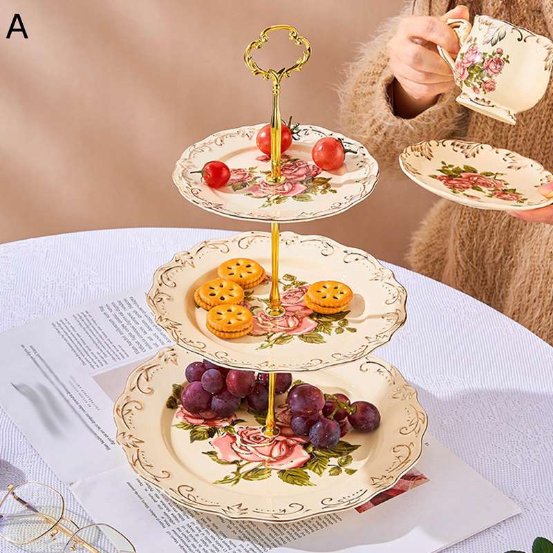 楽天市場】ケーキスタンド ローズ柄 バラ柄 浮き彫り 果物収納 菓子皿
