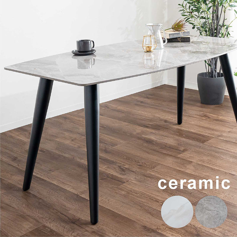 楽天市場】セラミック ダイニング テーブル 4人掛け 160 白 ホワイト