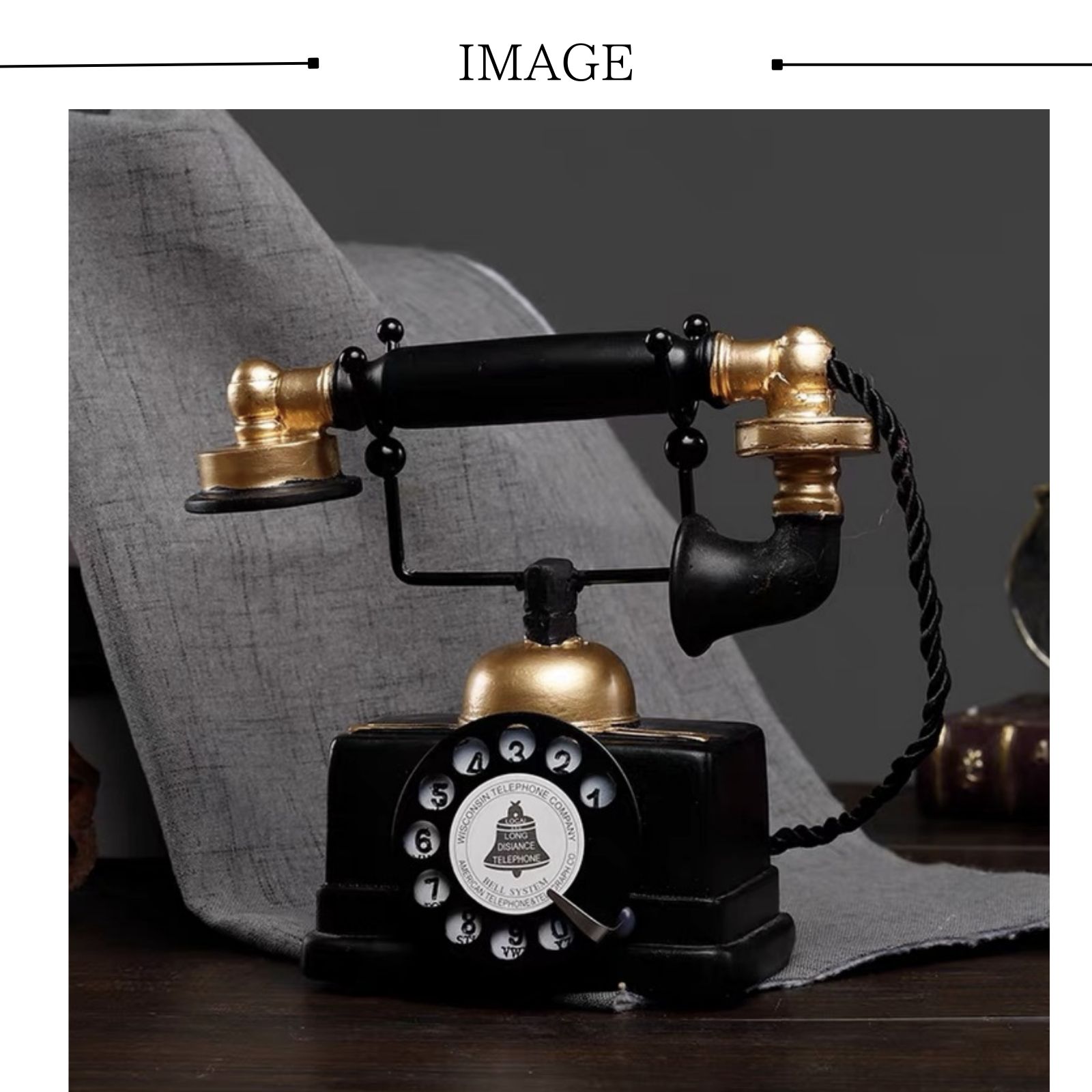 楽天市場】【送料無料】PLEAVIT 電話機 黒電話 インテリア 置物 装飾用