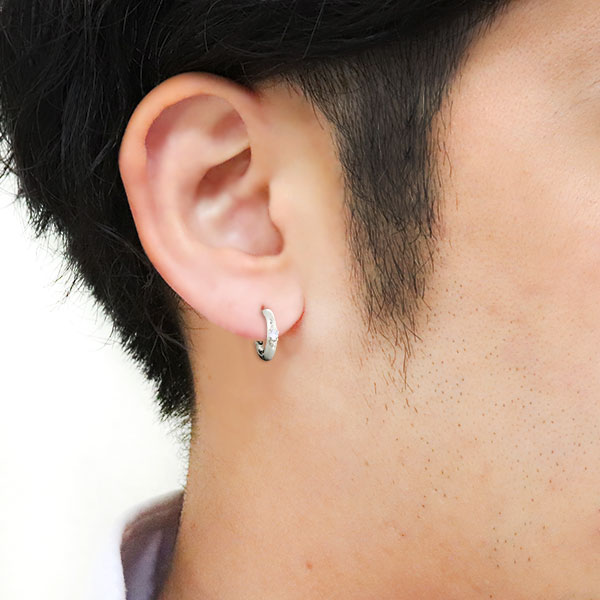 楽天市場】メンズ ピアス リング フープピアス プラチナ シンプル