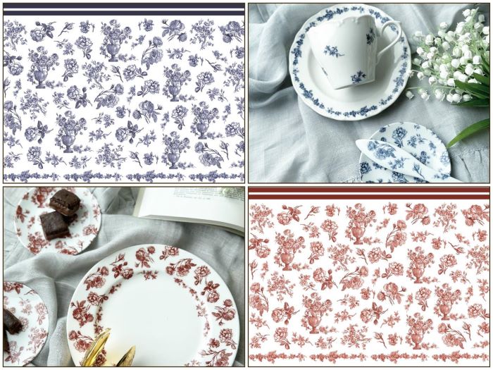 楽天市場】ポーセラーツ 転写紙 【セット割】 アンティークローズ転写