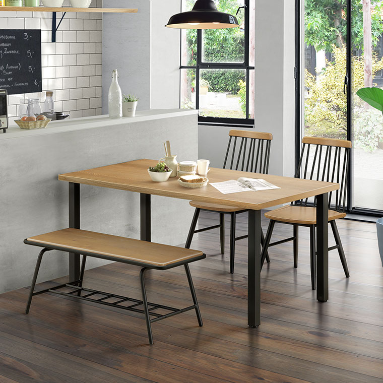 楽天市場】ダイニングテーブルセット ベンチ 4人掛け ダイニングセット