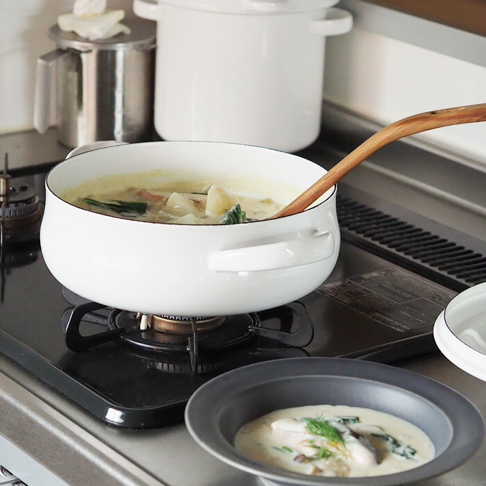 楽天市場】野田琺瑯 LUKE（ルーク） 浅型キャセロール 25cm ホワイト