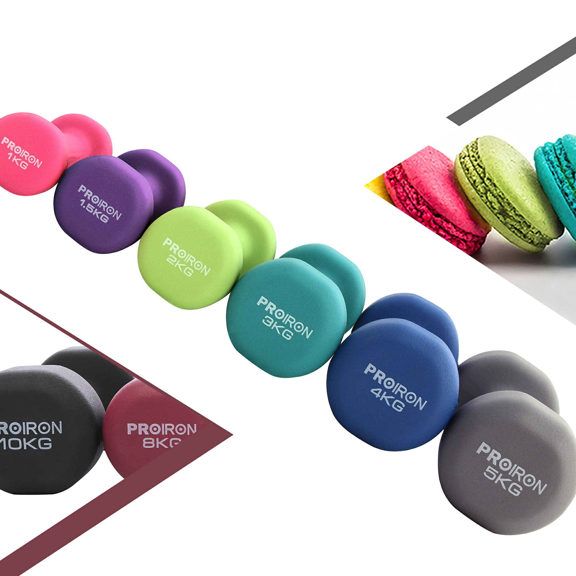 楽天市場】PROIRON ダンベル「2個セット1kg/1.5kg/2kg/3kg/4kg/5kg/8kg