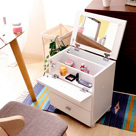 楽天市場】ドレッサー 化粧台 ホワイト 白 コンパクト キャスター