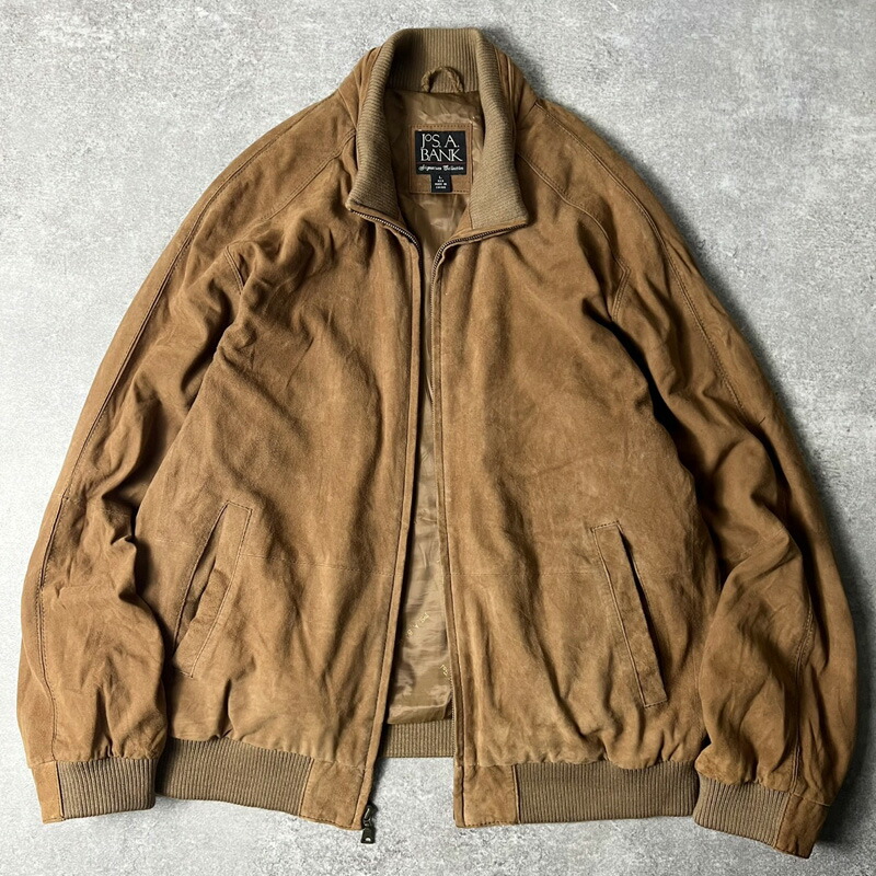 楽天市場】90s Jos.A.Bank サテン ライナー付き 本革 スエード レザー