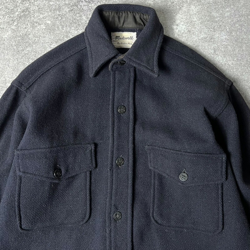 楽天市場】60s Madewell マチ付き 長袖 ウール CPO シャツ / 60年代