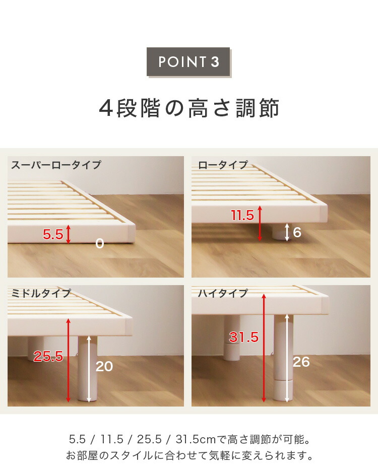 楽天市場】すのこベッド Q クイーン パイン材 シングル 単品 ベッド
