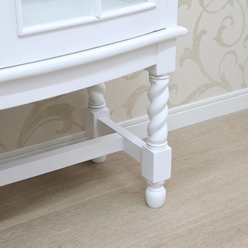 楽天市場】アンティークオーク ガラスキャビネット ホワイトシャビー