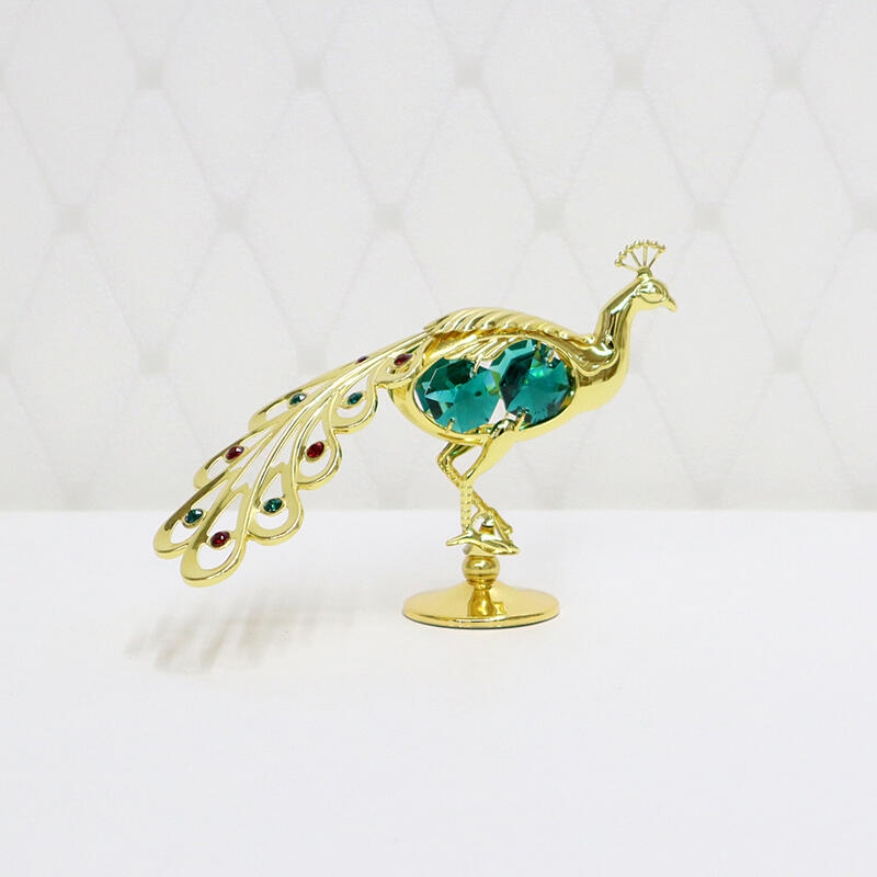 楽天市場】クリスタルオーナメント 孔雀クジャク オブジェ クリスタル