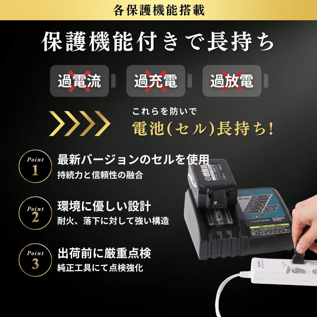 楽天市場】マキタ バッテリー 14.4V 6.0Ah 互換性 bl1460b 1～4個 充電