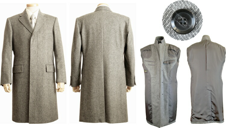 楽天市場】カシミヤ100％コート | メンズ チェスターコート シングル