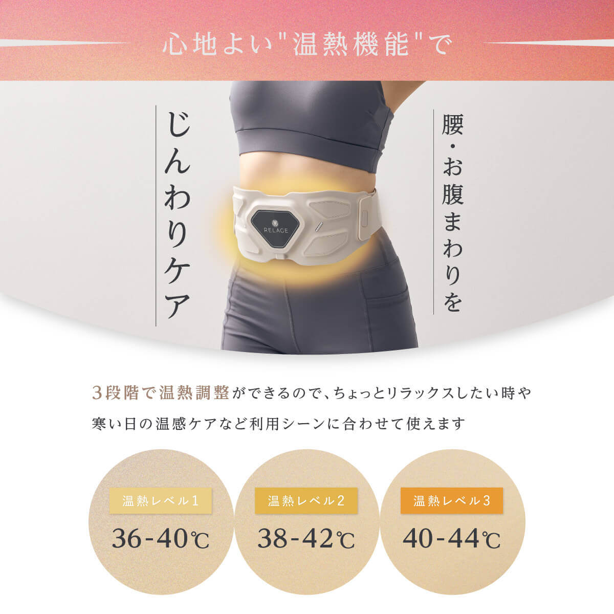 楽天市場】【腰・お腹をケア】 RELAGE EMS 腰ケア 腹筋ベルト