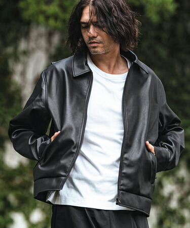 楽天市場】【CAMBIO(カンビオ)】Synthetic Leather Zip Up Jacket