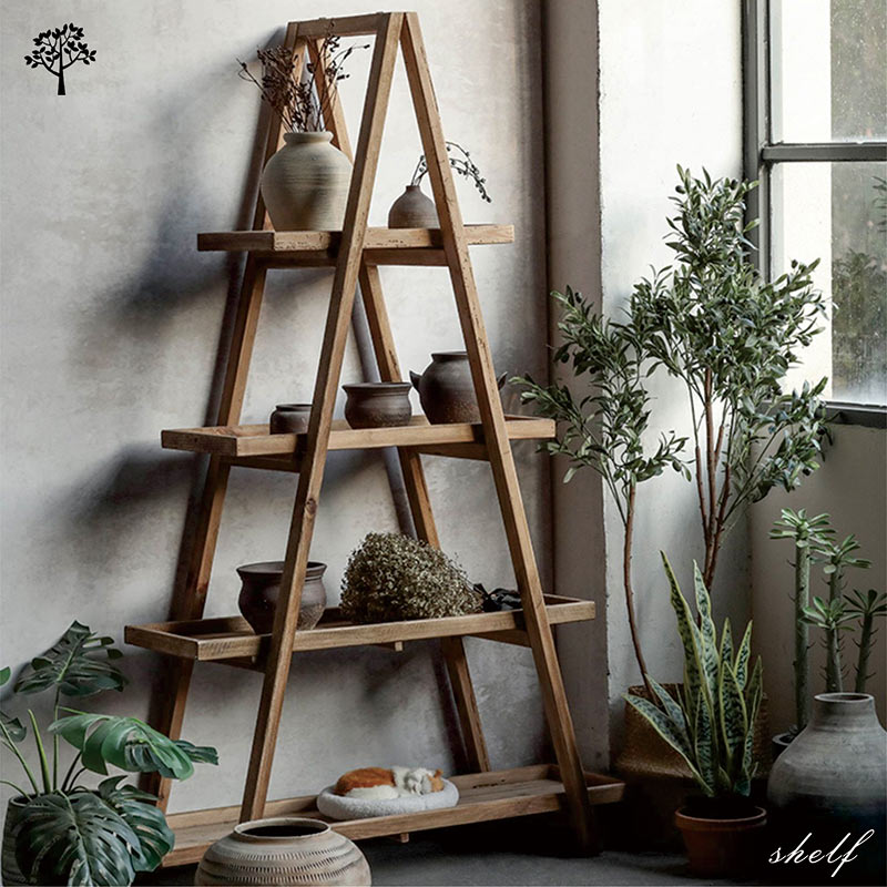 楽天市場】オープンラック 木製 三角形 スリム リビング収納