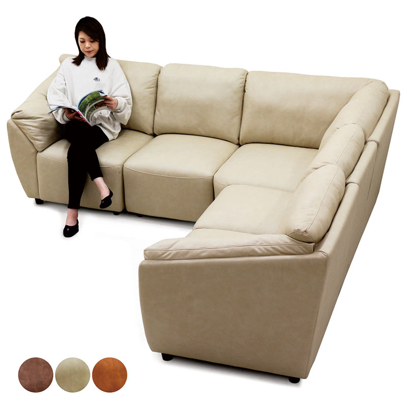 楽天市場】コーナーソファー 4人掛け 5人掛け カウチソファ レザー