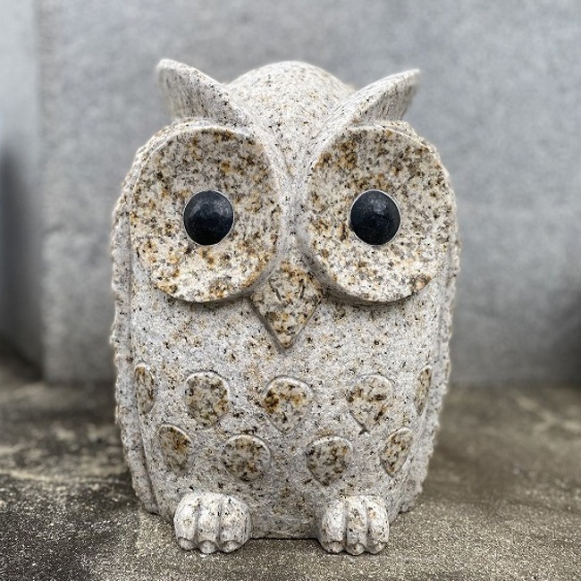楽天市場】もこもこふくろう 御影石 H30cm 約28kgフクロウ 梟 鳥 とり