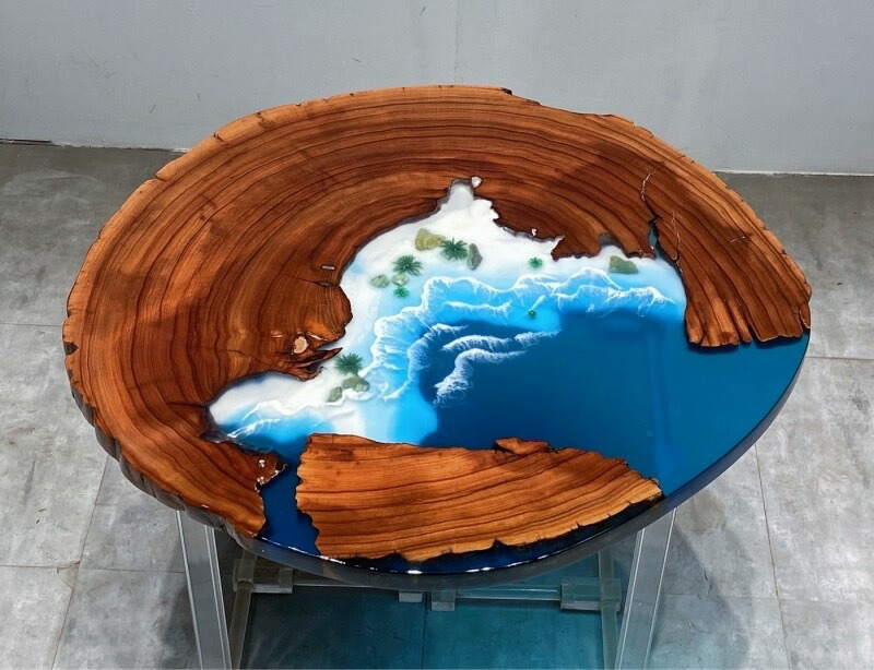 楽天市場】A052901高級レジンテーブル ウッドリバーテーブル 樹脂