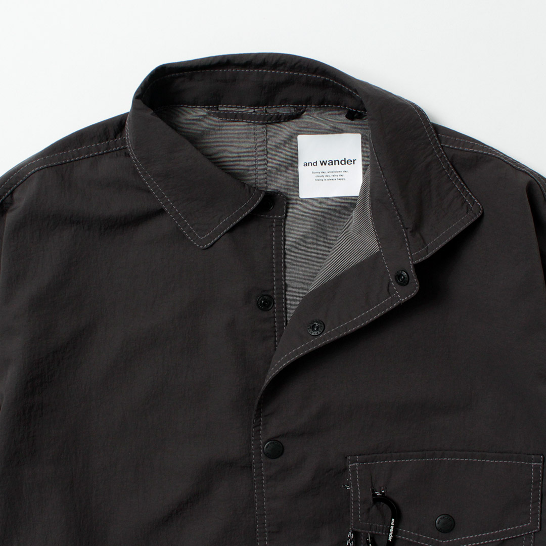 楽天市場】AND WANDER（アンドワンダー） クリンクル ナイロン シャツ