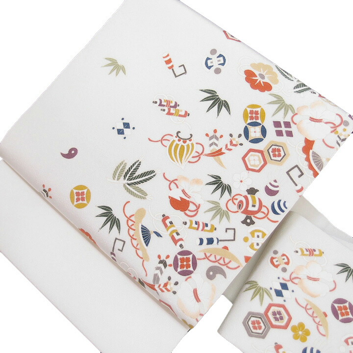 楽天市場】名古屋帯 十日町友禅 秀美 正絹 浜ちりめん 宝づくし 縁起柄