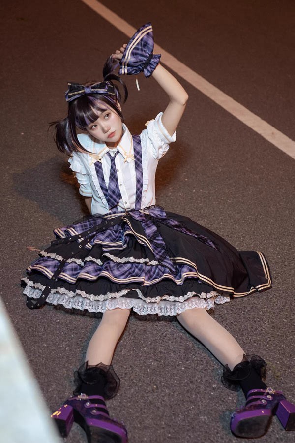 楽天市場】ロリータ サスペンダースカート ティアードスカート