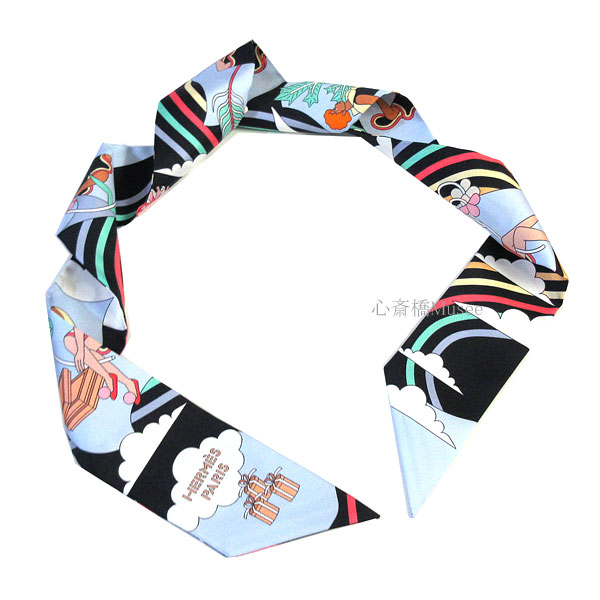 HERMES エルメス ツイリー 空飛ぶカレ リラ ローズパール 箱あり 箱