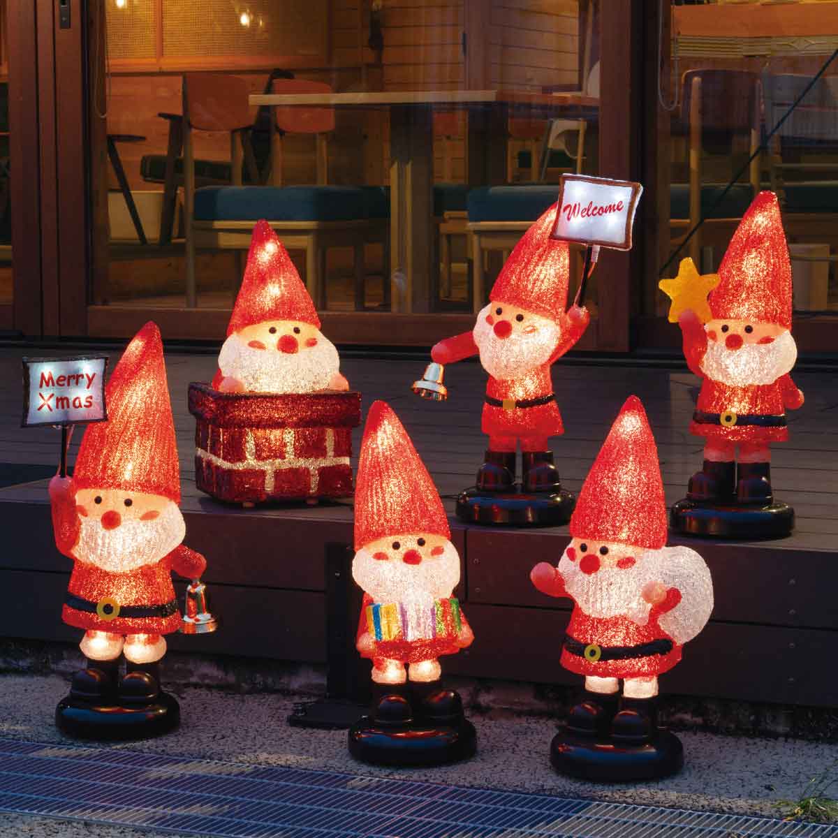 楽天市場】LEDモチーフ サンタの森 ウェルカムプレート 高さ52cm 1台