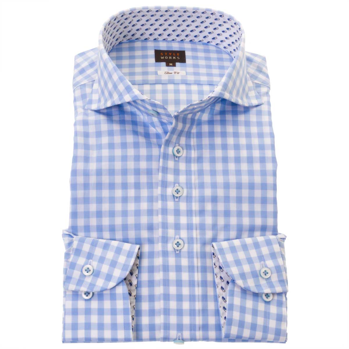 楽天市場】綿100％ ドレスシャツ 長袖 スリムフィット カッタウェイ