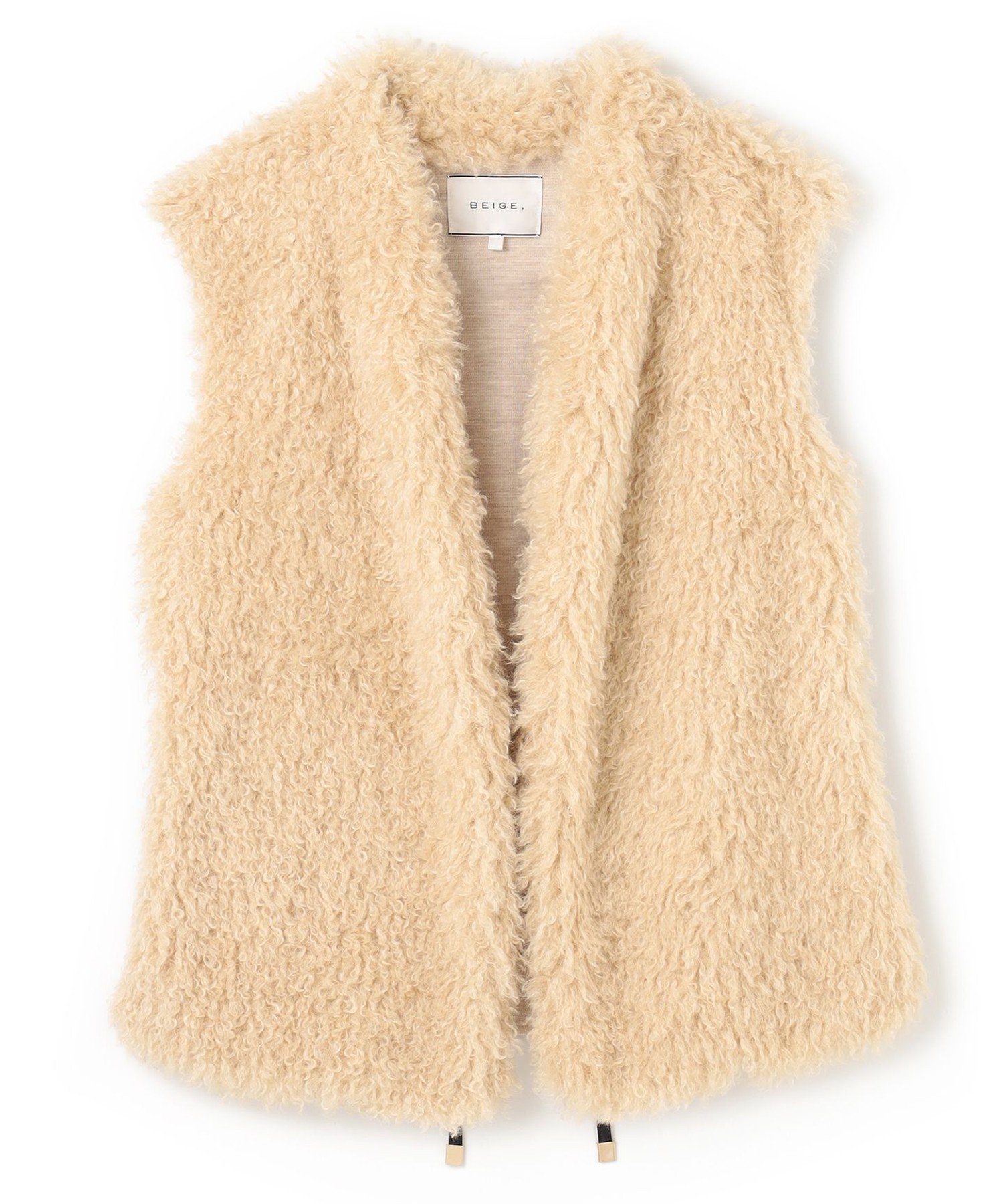BEIGE,｜PUY / フェイクファーベスト | Rakuten Fashion(楽天