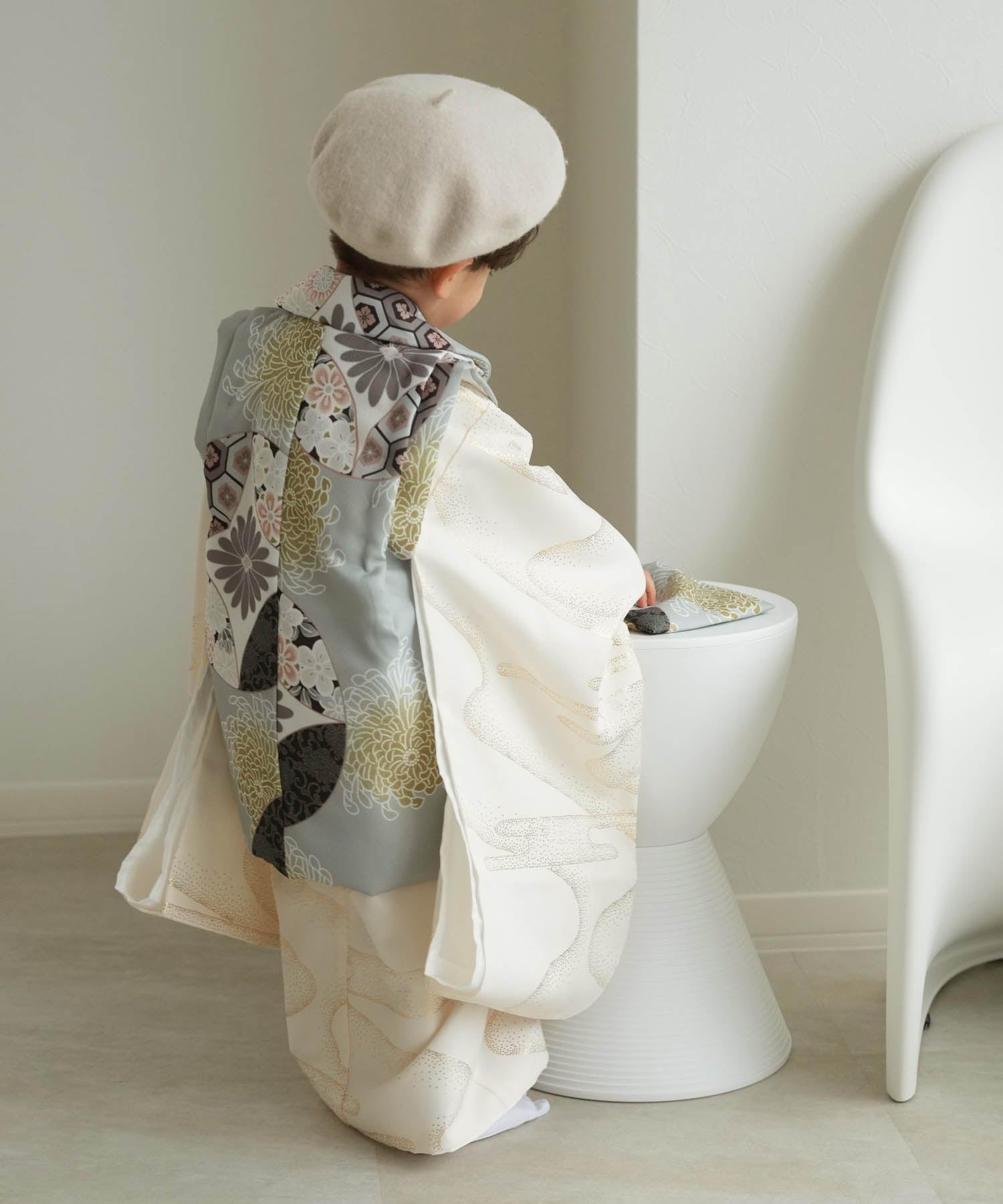 utatane｜ひよこ商店 七五三 着物 3歳 男の子 被布セット ミント七宝