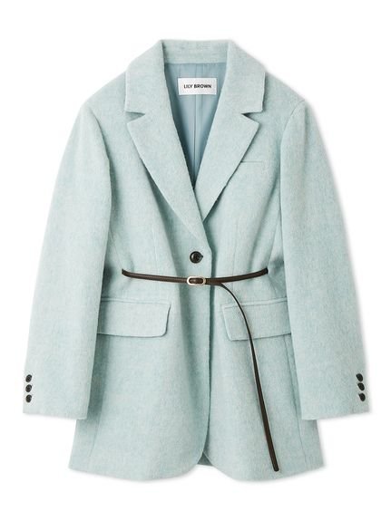 LILY BROWN｜ベルト付きシャギーオーバージャケット | Rakuten Fashion