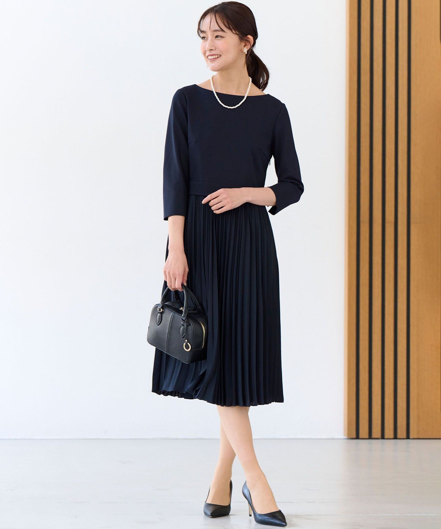 組曲｜【KUMIKYOKU NAVY】ジャージーコンビプリーツ ワンピース