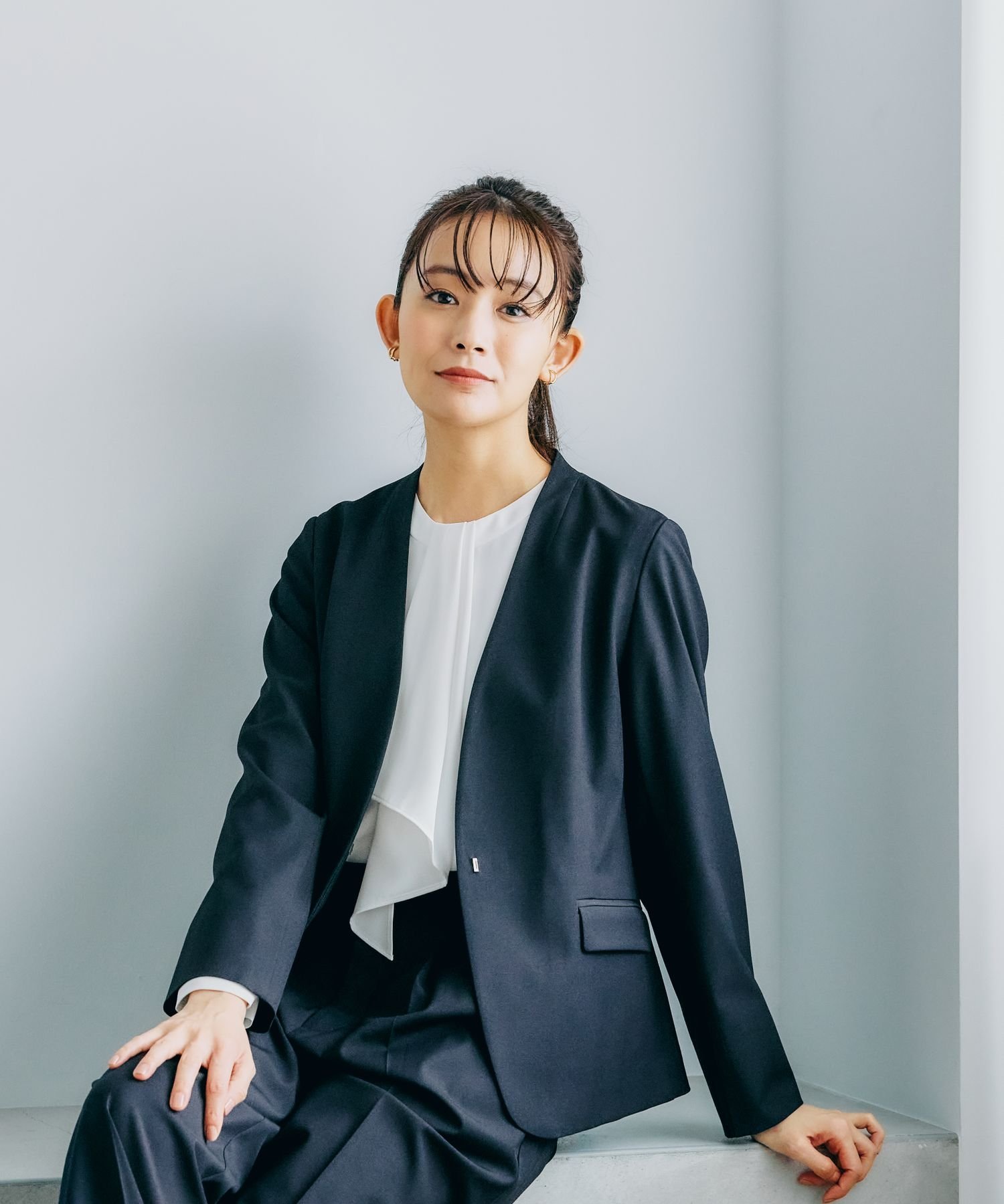 GLOBAL WORK｜ウツクシルエットノーカラージャケット/133613 | Rakuten