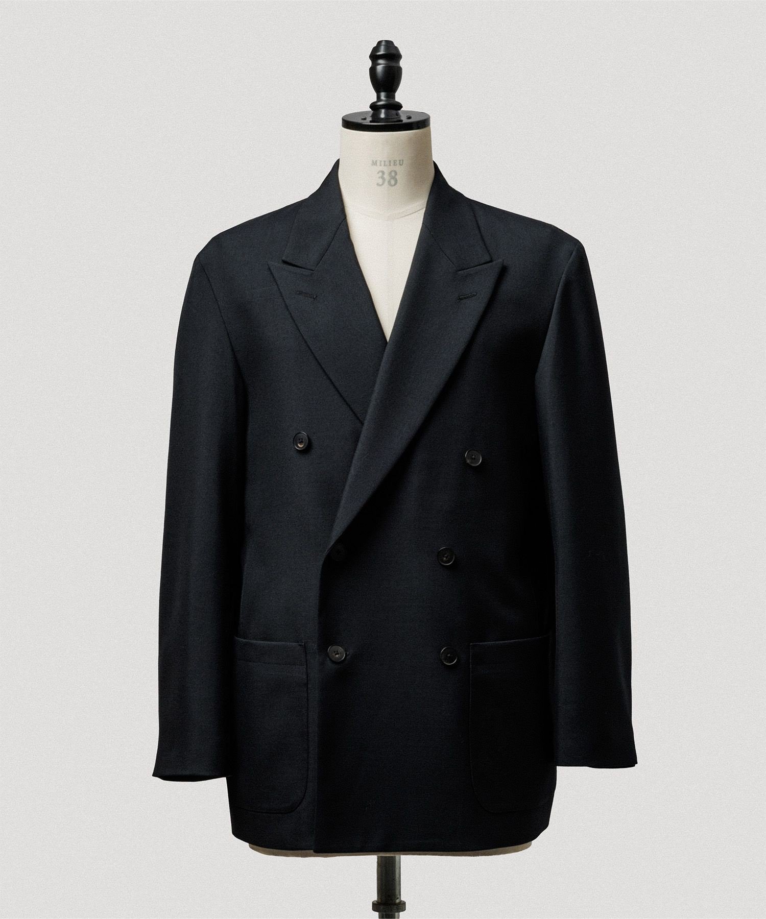 ADAM ET ROPE'｜ハードクロス ダブルブレストジャケット