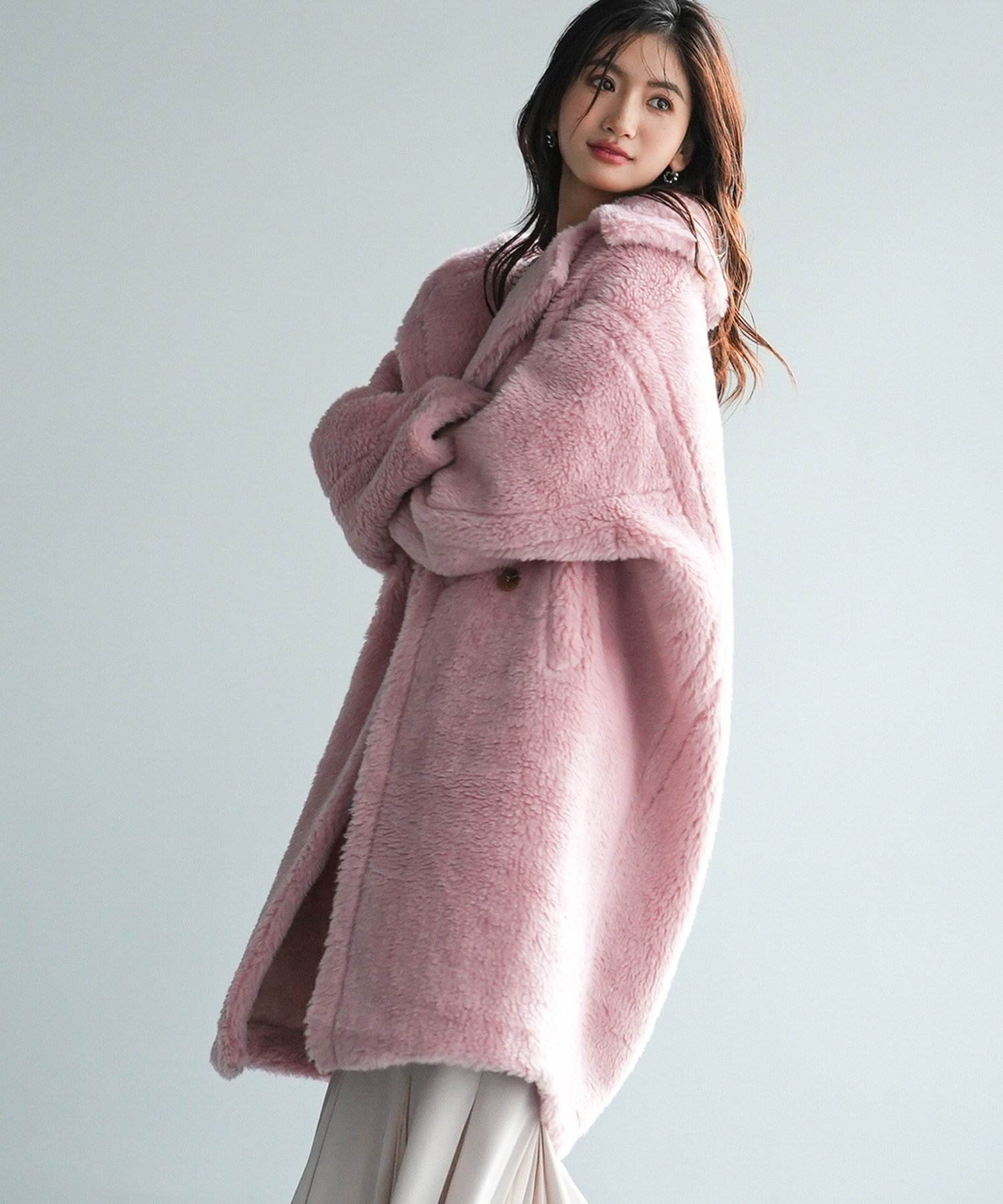 SAISON DE PAPILLON｜モコモコきれいめロングボアコート | Rakuten