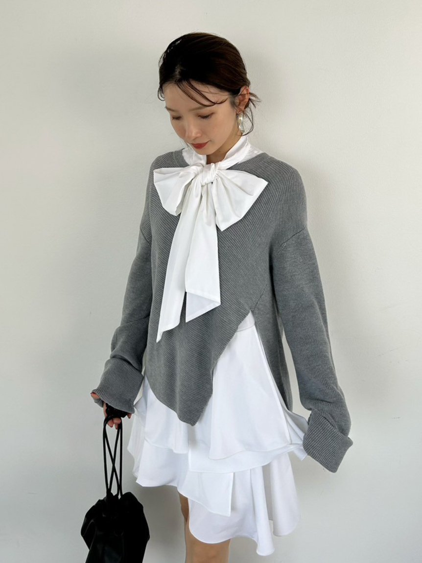 FRAY I.D｜リボンタイコンビニットチュニック | Rakuten Fashion(楽天