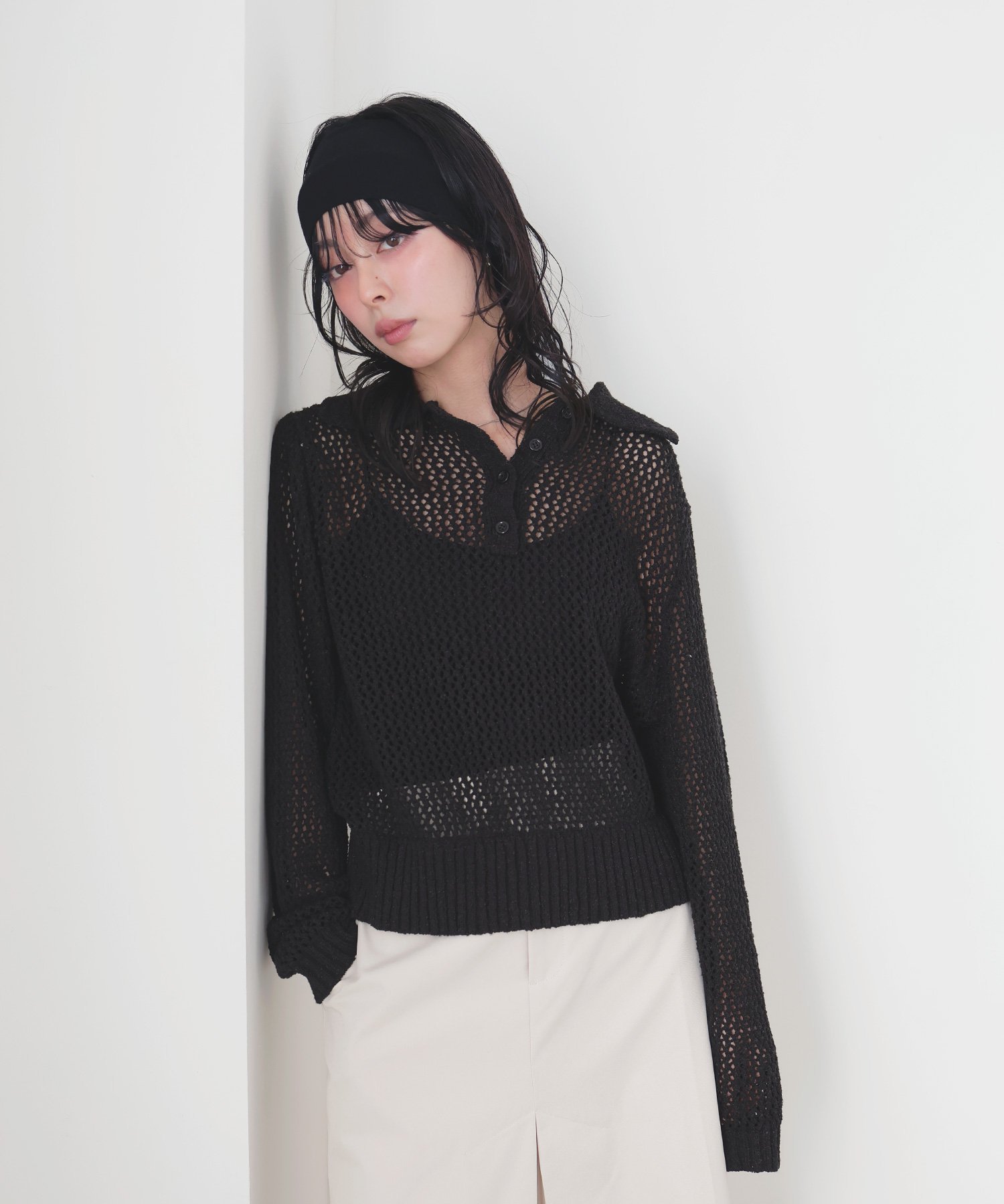 LIAN｜MIXメッシュポロニット | Rakuten Fashion(楽天ファッション／旧