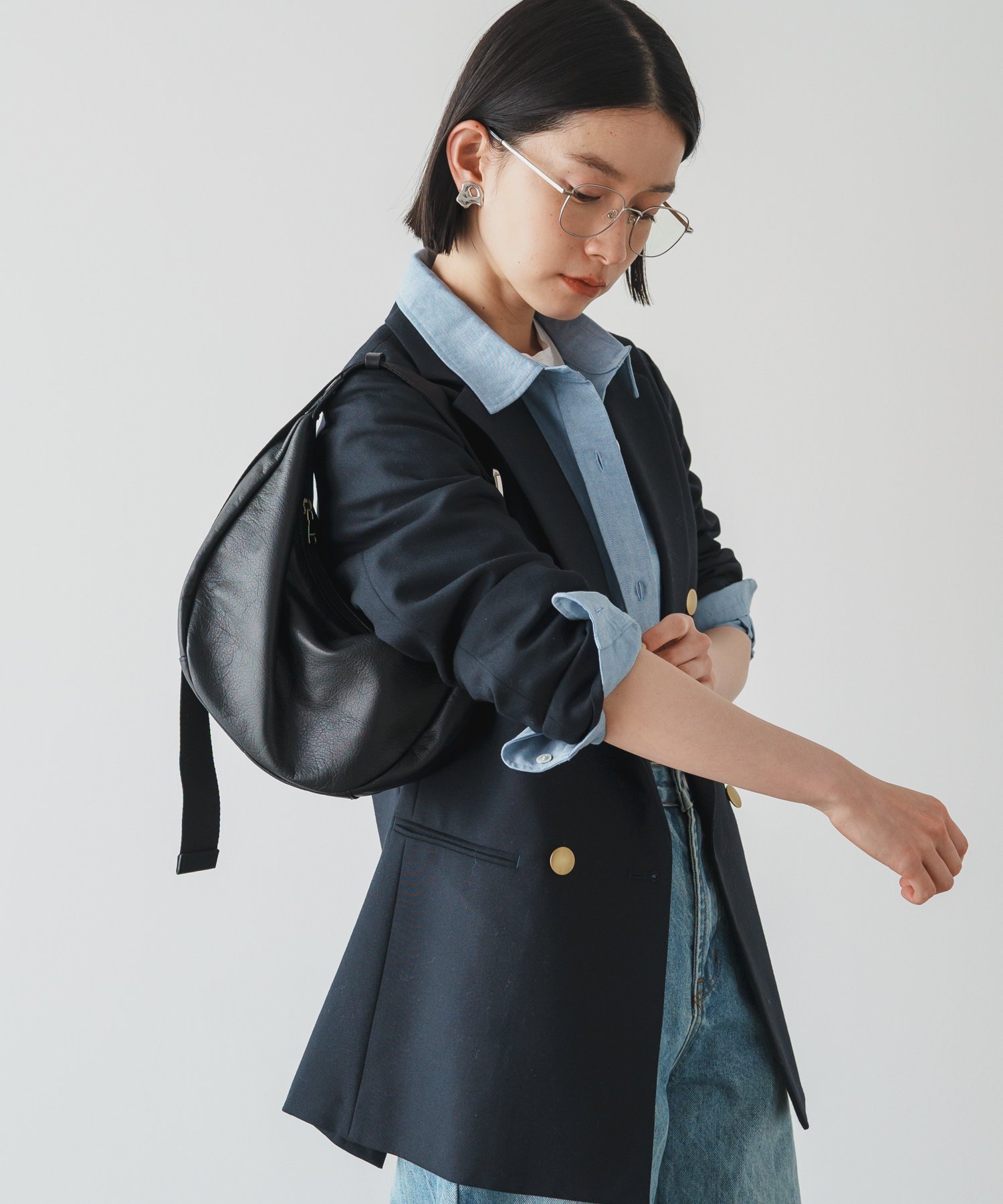 russet｜《3/4~価格改定》ソフトレザーラウンドショルダーバッグ