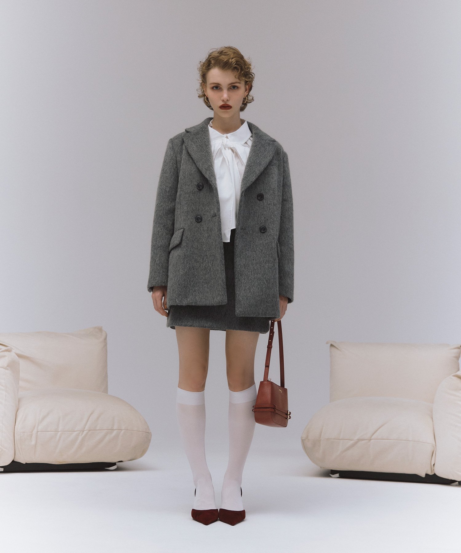 EIMY ISTOIRE｜シャギーウールミニスカート | Rakuten Fashion(楽天