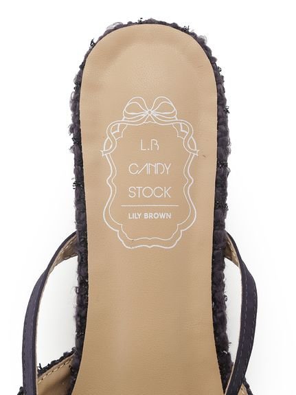 LILY BROWN｜[L.B CANDY STOCK]ビジューリボンストラップミュール